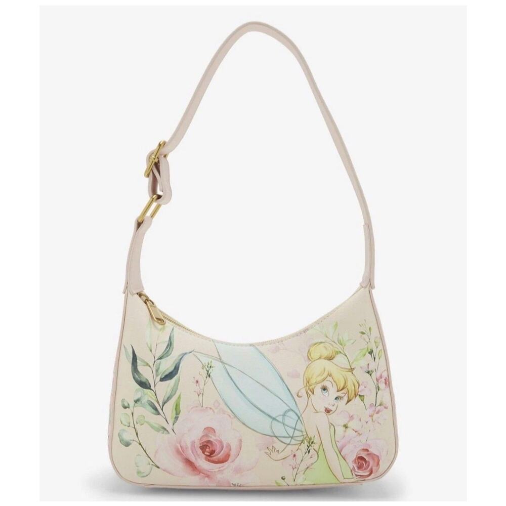 Loungefly Disney Tinkerbell Floral Baguette Purse NWT